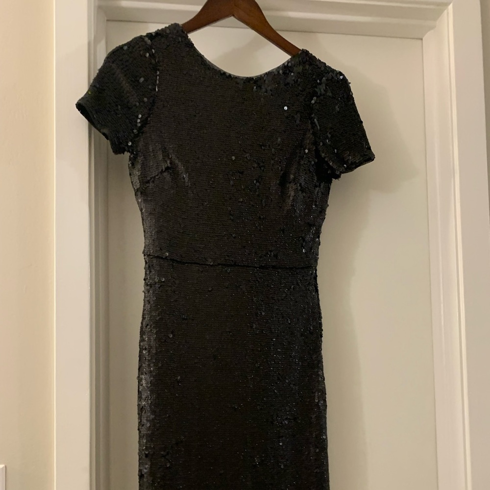 Black sequins cocktail dress